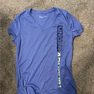 Under Armour Blue V-Neck Tee with Logo